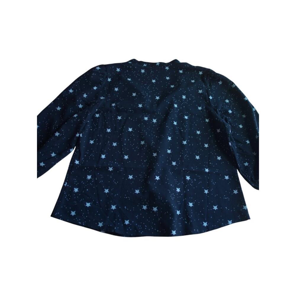 Black Star Tie-Neck Blouse Size M Whimsigoth Neutral - Picture 5 of 9